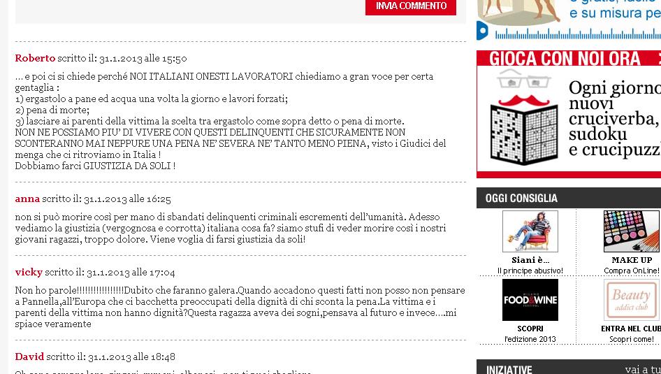 Vdekja e 25 vjeçares italiane, komente rraciste ndaj shqiptarëve