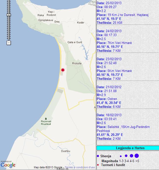 Gjiri i Lalëzit, lëkundje të lehta sizmike në mesnatë