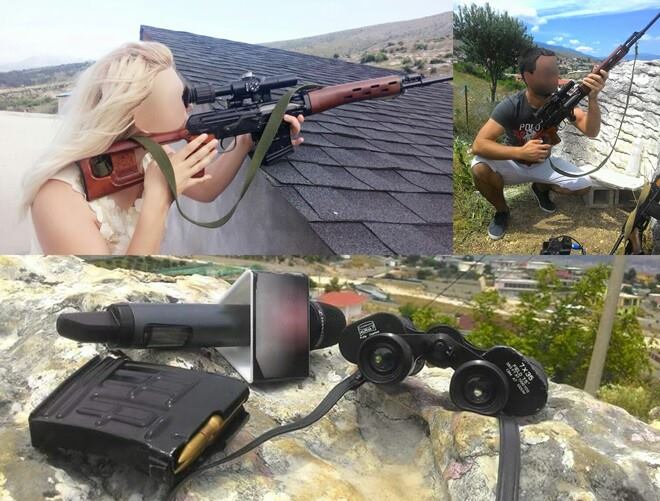 Gazetarët në Lazarat me armë nëpër duar (Foto)