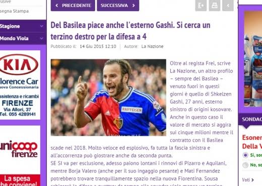 Fiorentina &#8220;në valle&#8221; për bomberin shqiptar