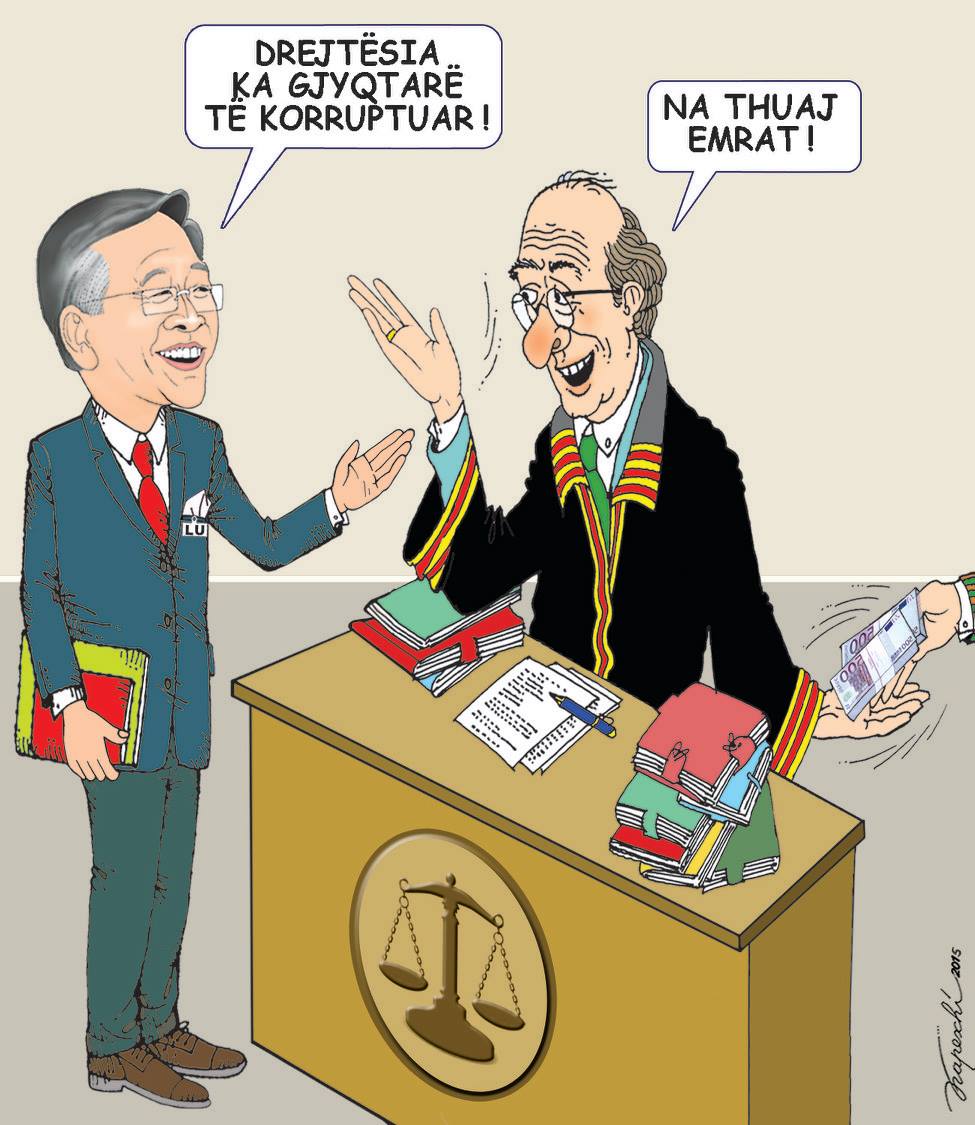 Karikatura e Bujar Kapexhiut/ A ka gjyqtarë të korruptuar?