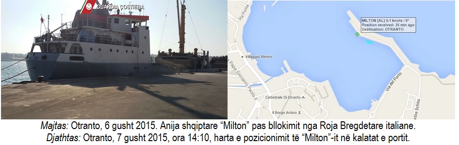 Anija shqiptare “Milton”, bllokuar në Otranto: Mangësi në siguri