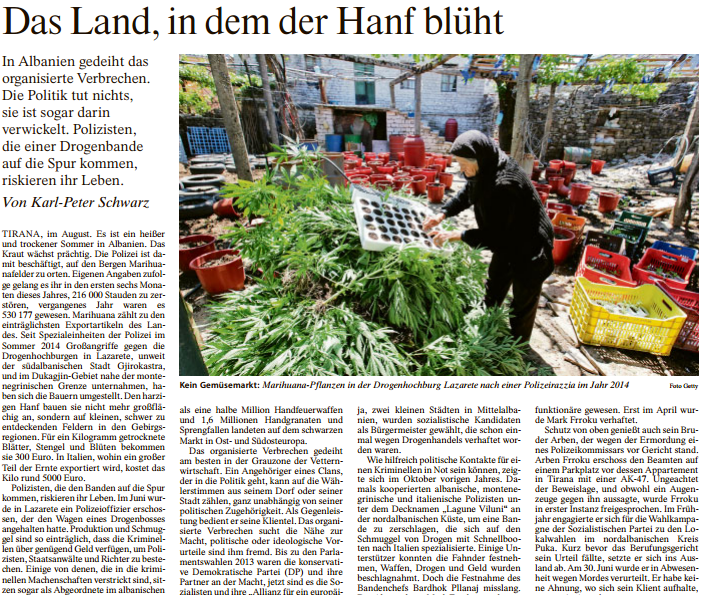 Gazeta gjermane: Të gjitha lidhjet e krimit me politikën në Shqipëri