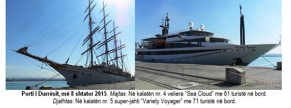 Durrës/Dy kroçiera: “Sea Cloud” dhe “Variety Voyager”, me 132 turistë