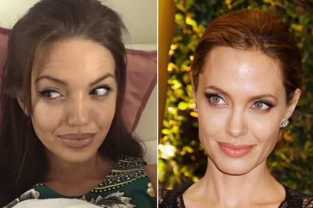 Shihni sozinë e Angelina Jolie-s, duken identike (Foto)