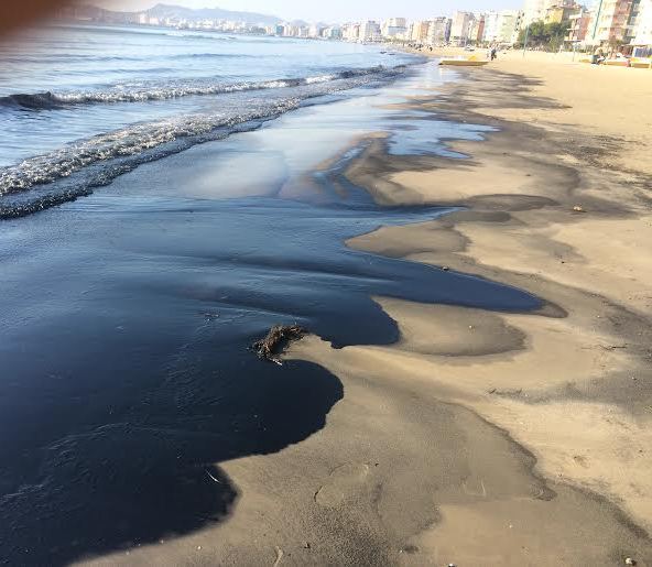 Po ndodh/ Punëtorët heqin nga bregu rërën e ndotur me naftë
