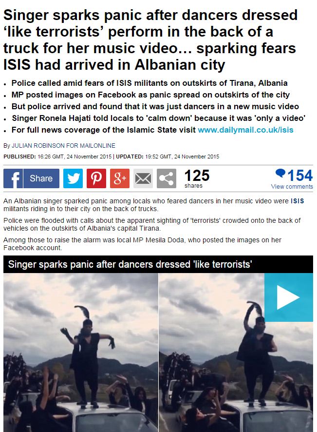 Daily Mail: Këngëtarja që përhapi panik dhe frikë te shqiptarët