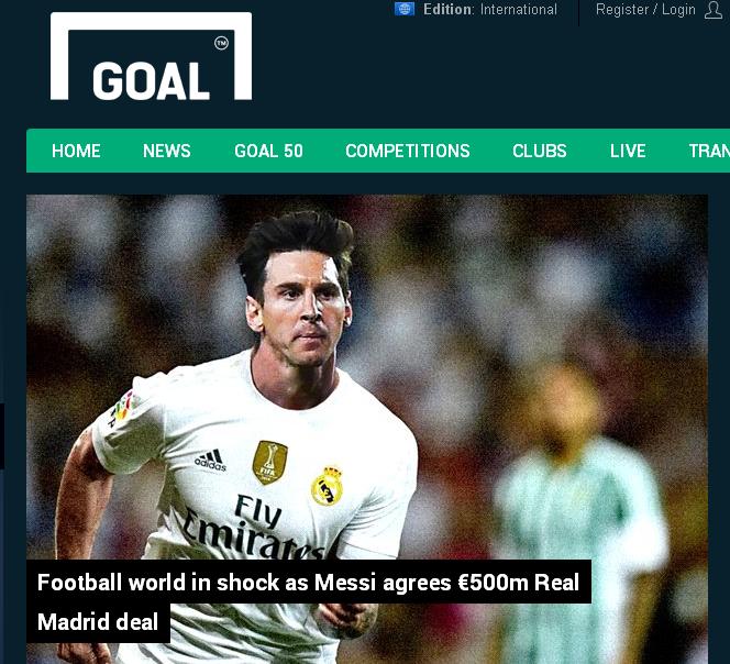 E bujshme nga “Goal.com”: Messi arrin akordin me Real Madrid për 500 milion euro