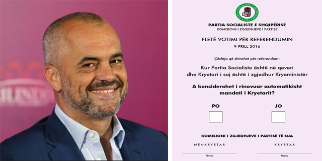 Publikohet fleta e votimit për referendumin e PS-së