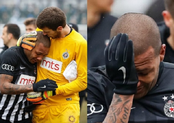 Futbollisti brazilian shpërthen në lot pas sharjeve raciste në Serbi (VIDEO)