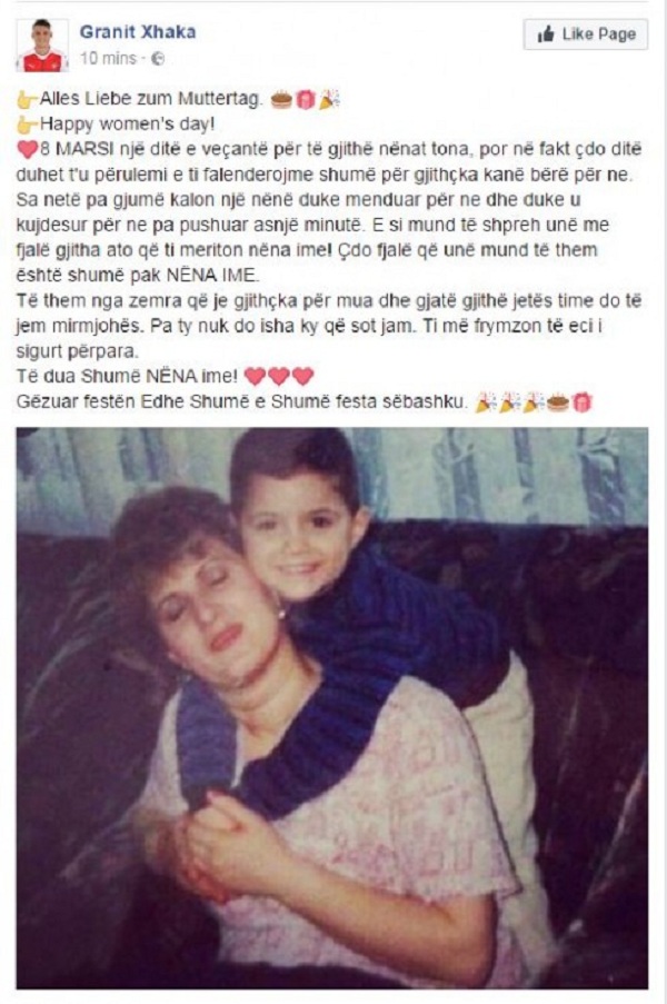 “Ju që nuk ju zë gjumi për ne”. Ja si e uruan 8 Marsin vëllezërit Xhaka