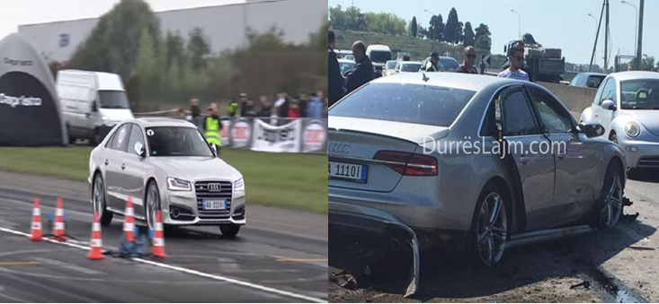 VIDEO/ “Audi S8” i Dalipajt i bërë shoshë, u “testua” në Gjermani në gara me makina