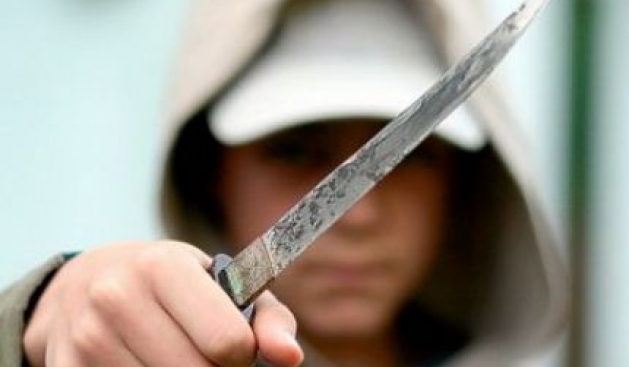 I futet me thikë në oborr dhe e kap prej flokësh gruan: Më jep lekët