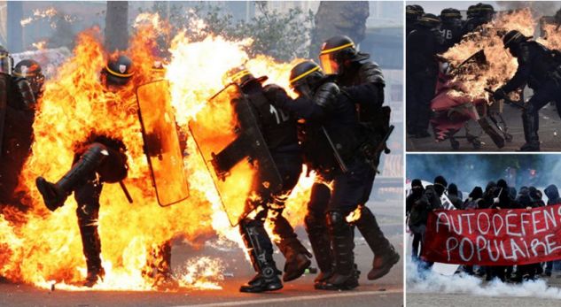 Protestë e dhunshme në Paris, lëndohen disa policë (FOTO)