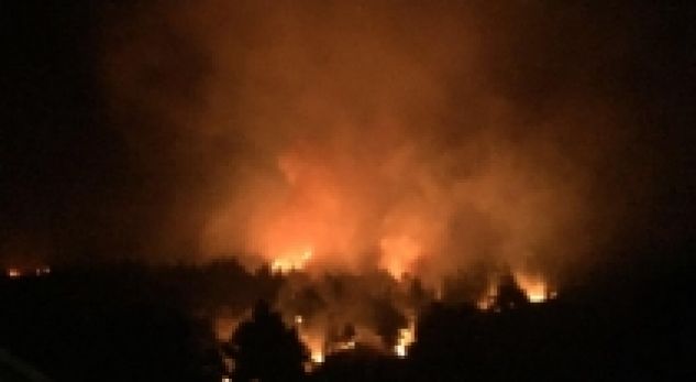 Zjarr i fuqishëm pranë komisariatit të Policisë, në ndihmë edhe zjarrfikëset e Durrësit