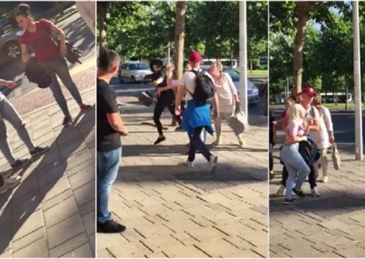 Biondja dhe brunia zihen në mes të Tiranës, spektakël i shëmtuar në rrugë (VIDEO)