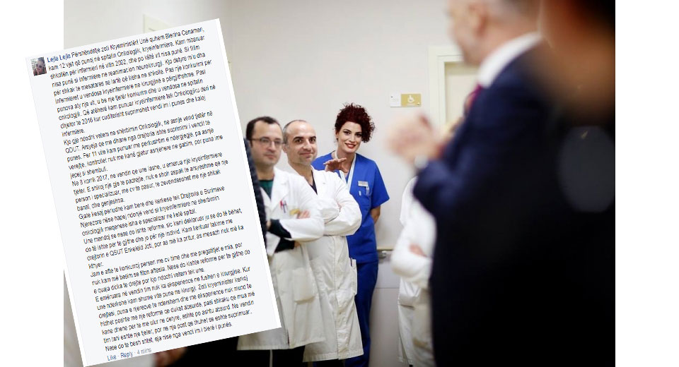 Kryeinfermierja sfidon Ramën: Nëse do të bësh shtet, eja nise nga vendi im i blerë i punës