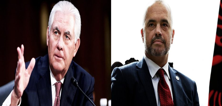 Sekretari amerikan i Shtetit telefonon Kryeministrin Rama