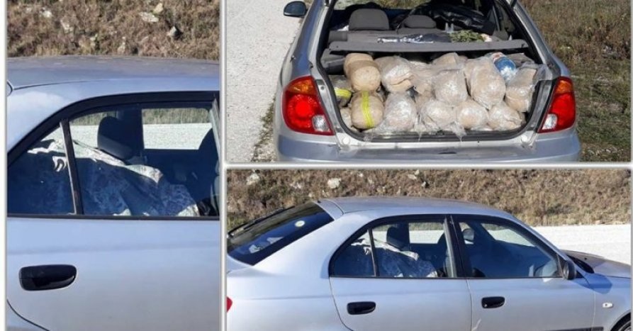 139 kg marijuanë në makinë, në kërkim 21-vjeçari shqiptar