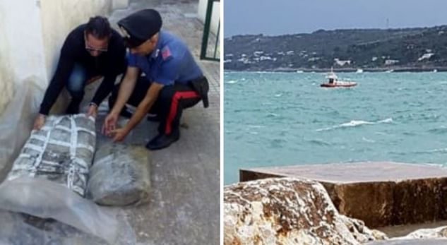 Deti nxjerr në breg qindra kg marijuanë shqiptare dhe një të mbytur