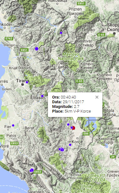 Lëkundje tërmeti në Shqipëri pas mesnate