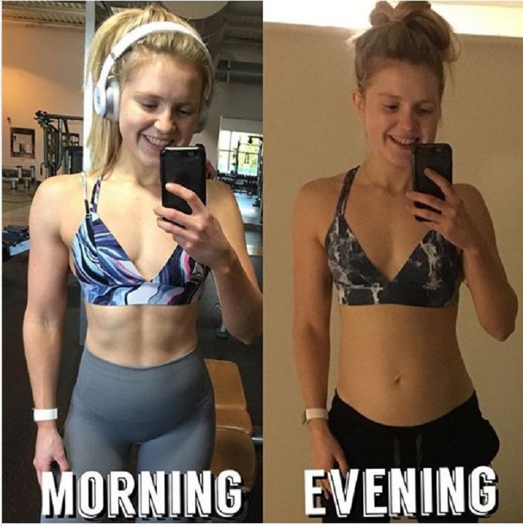 Modelja e fitnesit tregon si ndryshon trupi i femrave gjatë ditës