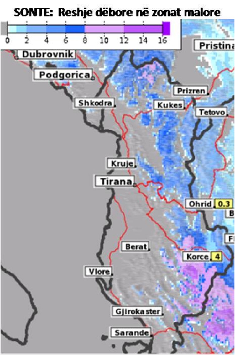 Rikthehet dëbora në Shqipëri, zonat ku do të bjerë gjatë natës
