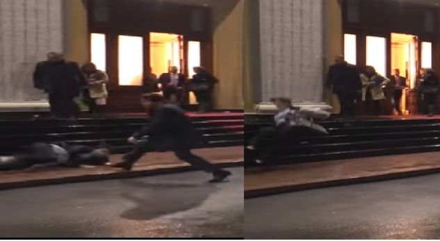 Deputetja shqiptare rrëzohet nga shkallët e parlamentit