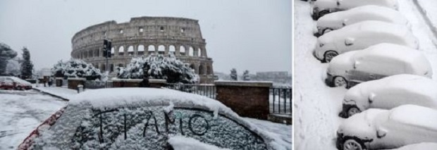 Dëbora zbardh kryeqendrën italiane (FOTO)