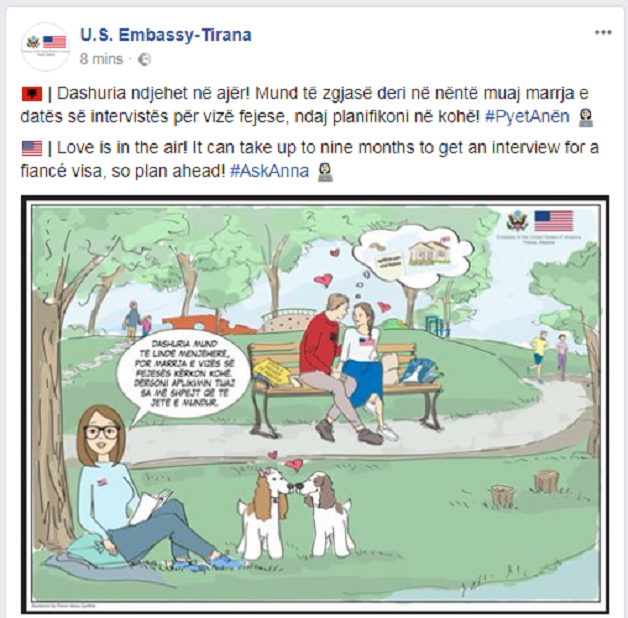 “Dashuria ndjehet në ajër”/ Mesazhi i ambasadës së SHBA-së për afatin e vizave të fejesës