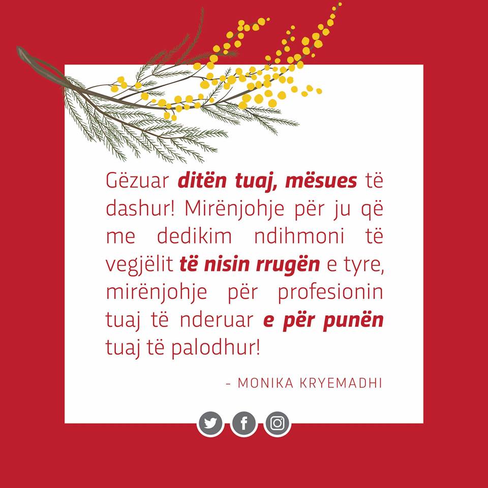 “7 Marsi”, Kryemadhi: Të luftojmë për kushte më të mira e paga më të larta për mësuesit