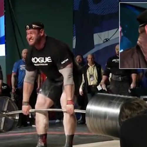 Përpiqet të ngrejë gjysmë toni, peshëngritësit i shpërthen hunda në gjak (VIDEO)