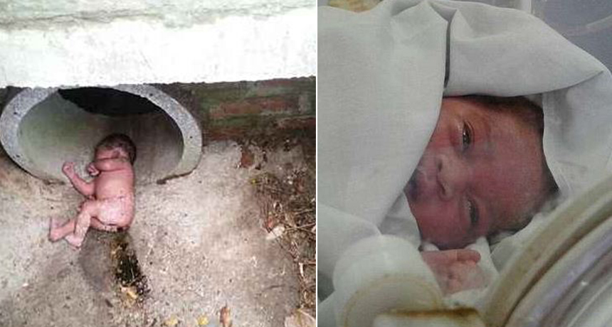 E hodhën në pusetën e ujërave të zeza, foshnja shpëtohet nga kalimtari