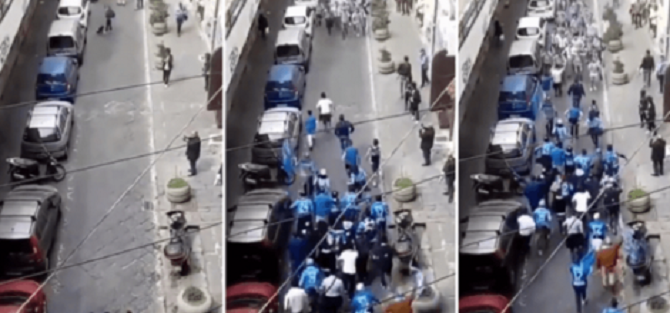 VIDEO/ Për t’u marrë shembull, shikoni çfarë bëjnë tifozët e Juventusit dhe Napolit