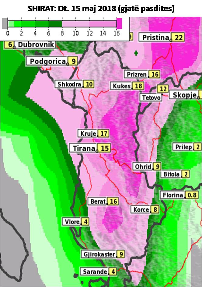 Kujdes nga reshjet e shiut, si do jetë moti sot