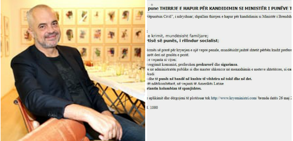 Plas ironia në rrjet, ofertë punësimi për ministër të Punëve të Pista