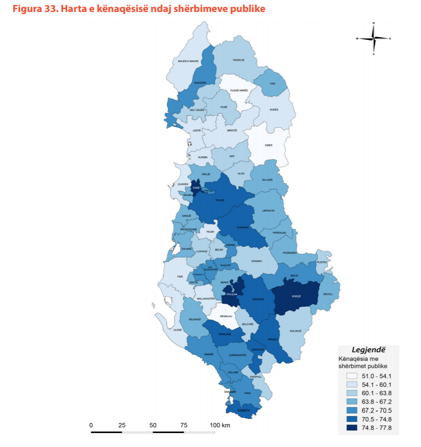 Cilat bashki japin shërbime më të mira dhe ku janë qytetarët më të pakënaqur
