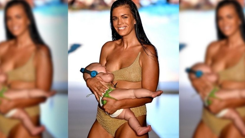 Modelja që mori vëmendjen e të gjithëve, në pasarelë duke i dhënë gji foshnjës (FOTO)