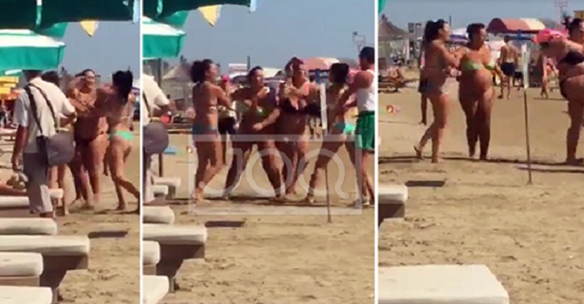 VIDEO/ Plas sherri mes femrave në plazhin e Durrësit