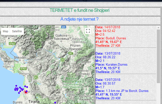 Tjetër goditje tërmeti sot në Durrës, ja ku është zhvendosur epiqendra