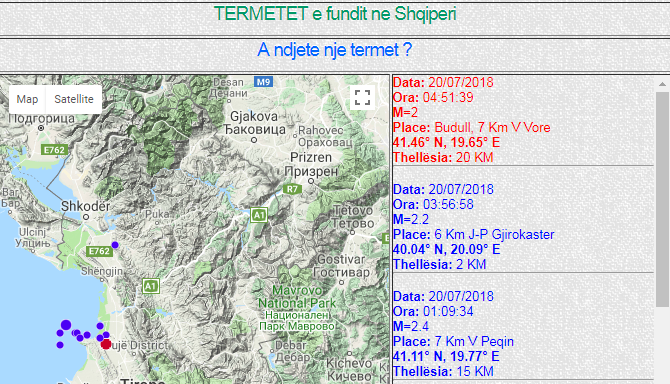 Tri tërmete gjatë natës, epiqendra zhvendoset sërish