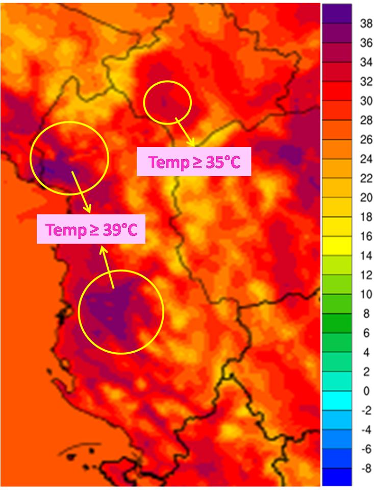 Moti në vijim/ Nga nesër, vapë përvëluese. Ja ku termometri do kalojë mbi 39°C