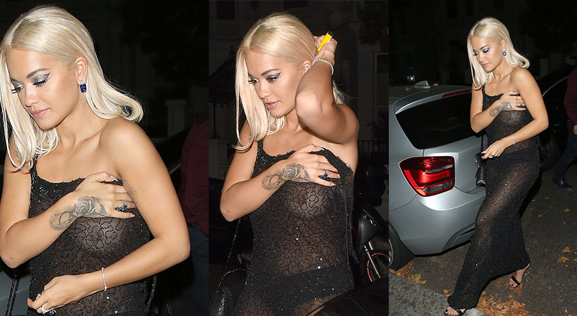 FOTO/ Rita Orës i shqepet fustani transparent