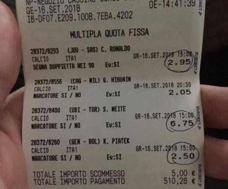 Skedinë e çmendur, tifozi fiton qindra euro prej Ronaldos e Higuainit