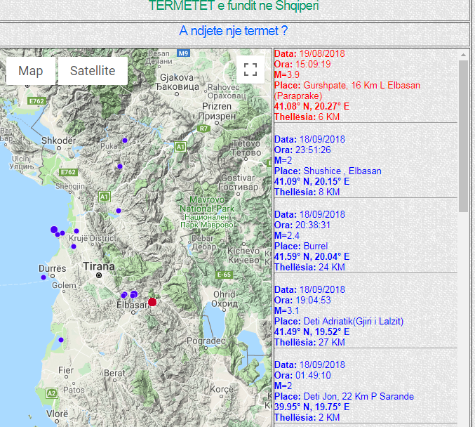 Lëkundje të forta tërmeti ndjehen në Tiranë