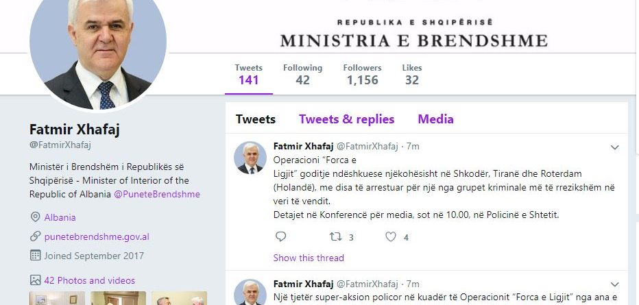 Operacioni “Forca e Ligjit”, reagon ministri Xhafaj: Goditi një nga grupet më të rrezikshme