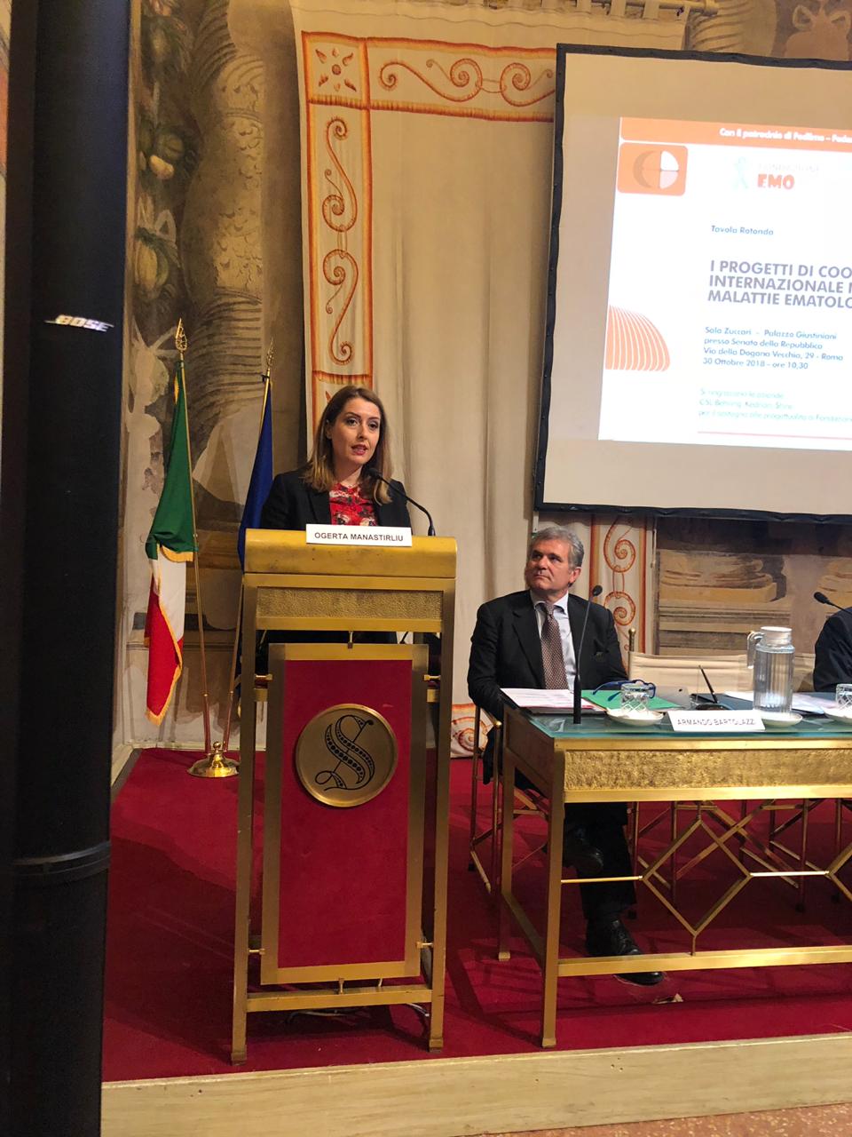 Manastirliu në Senatin Italian siguron mbështetje për Shqipërinë për trajtimin e sëmundjeve të lindura të gjakut