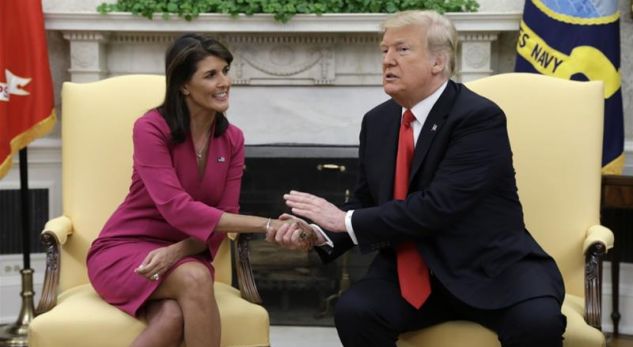 Trump konfirmon dorëheqjen e ambasadores Nikki Haley