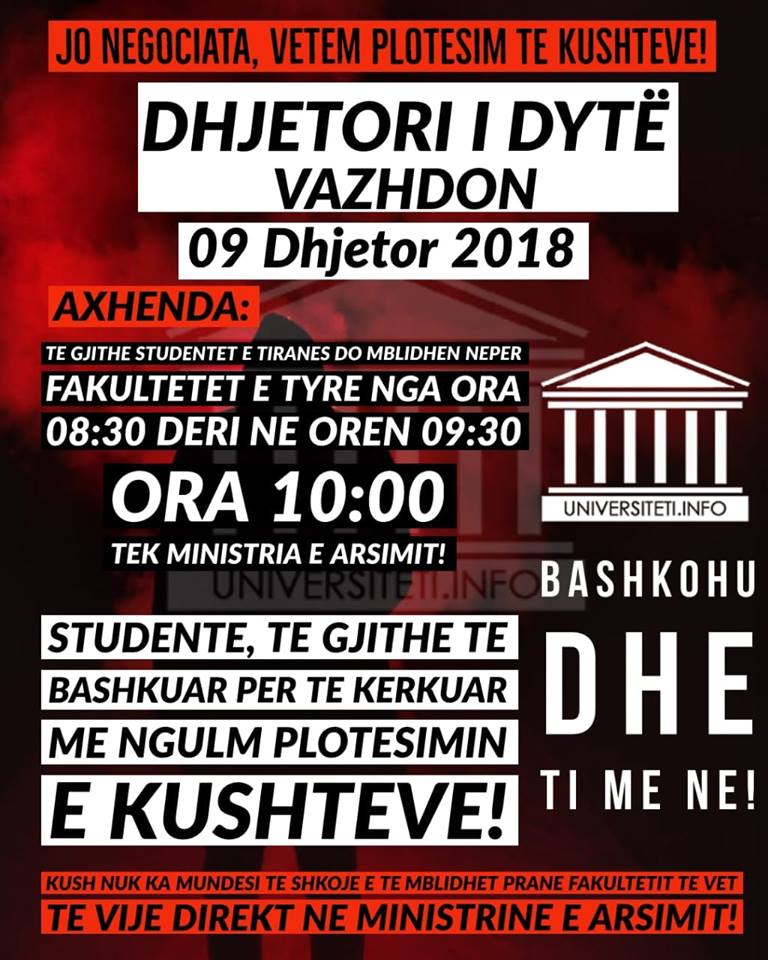“Dhjetori i dytë” vazhdon sërish sot, kjo është axhenda