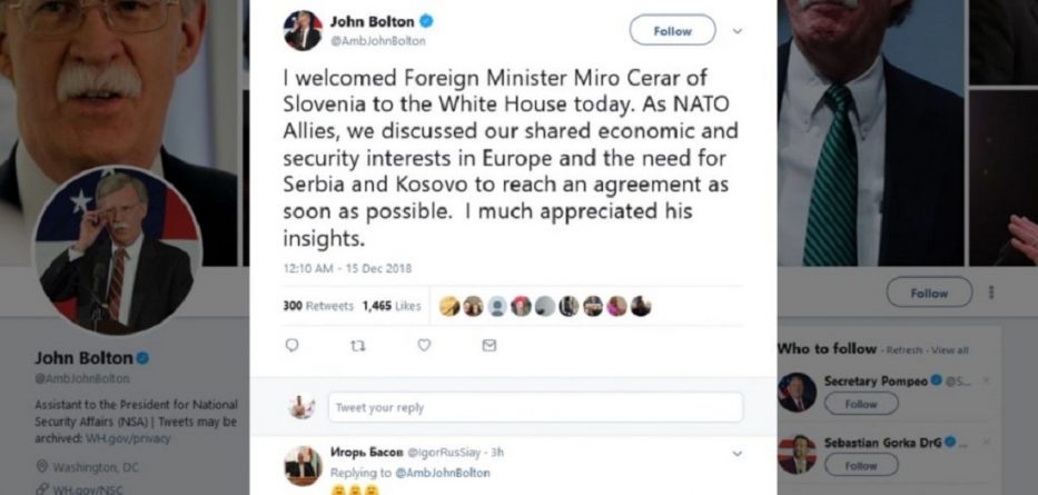 Këshilltari amerikan i sigurisë: Kosova dhe Serbia të arrijnë marrëveshje